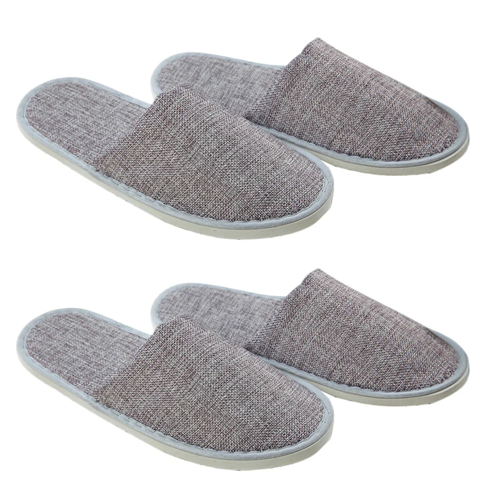 

2 Pairs Disposable Slippers for Travel Non-slip Summer Women Room Hotel Indoor