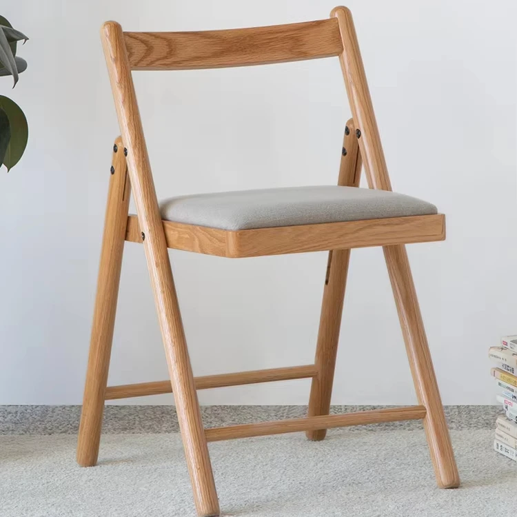 

A3123 Nordic Style Dining Room Furniture Solid Oak Wood Upholstered Foldable Dining Chair