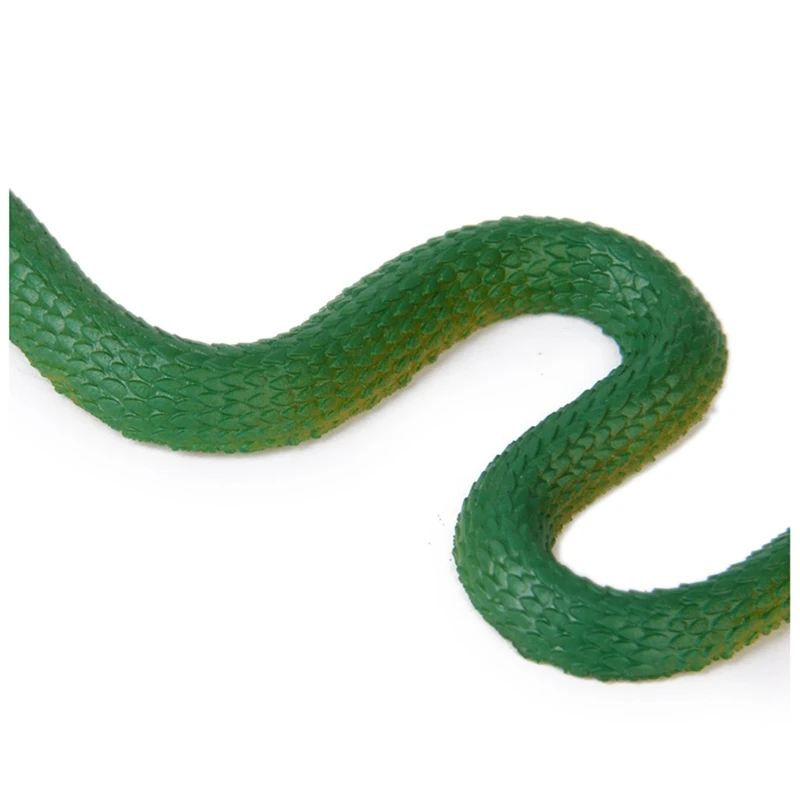 6X Simulation Soft Plastic Toy Snake Simulation Snake Rubber Tip Toy - Green