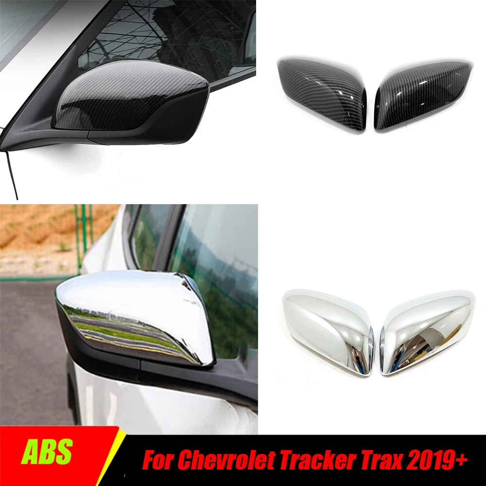 ABS Carbon/CHROME For Chevrolet Tracker Trax 2019 2020 2021 Side Door Car Rearview mirror Cover Trim Overlay Sticker Styling