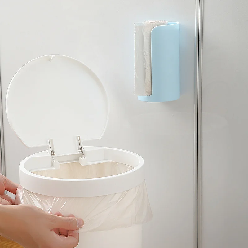 Mutifunctional Nail-Free Wall Mounted Plastic Trash Bag Storage Box Garbage Bag Holder Cotton Home KitchenPad Container