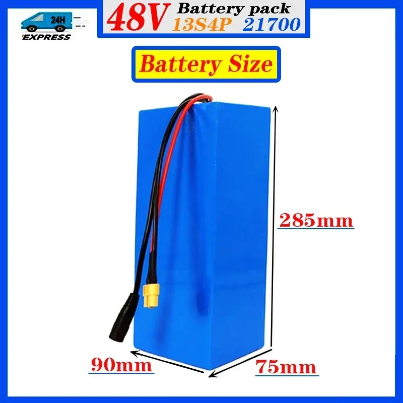 48V 39Ah Adult electric bicycles 21700 Lithium-ion Battery Pack with 350W 500W 750W 1000W BMS And a complimentary 54.6V charger