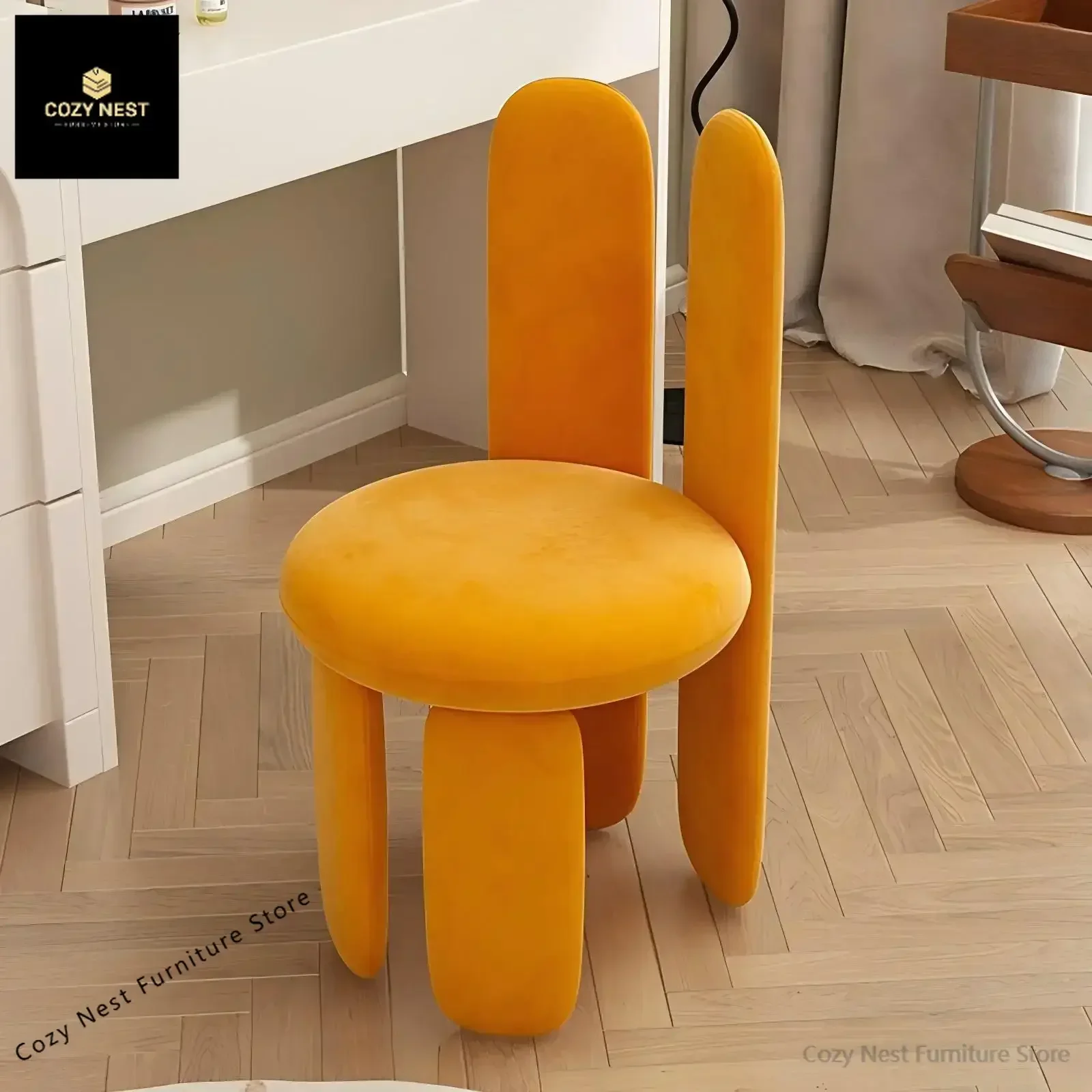 Makeup stool girls bedroom home dresser chair light luxury high manicure chair Internet celebrity high value rabbit ear chair