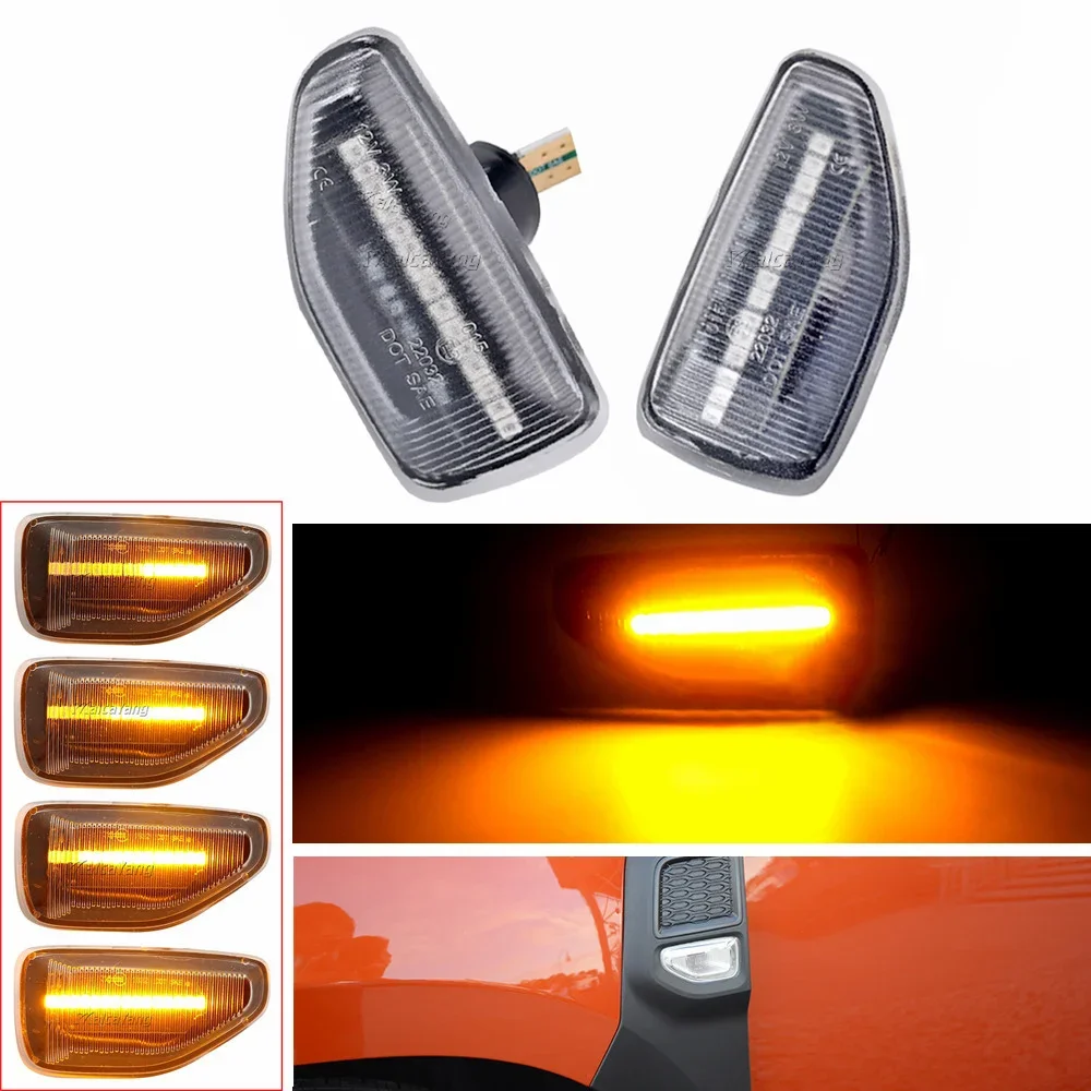 2x جديد وامض LED بدوره إشارة ديناميكية الجانب ماركر ضوء مصابيح ل داسيا لوجان 2 سانديرو 2 داستر 2 رينو ستيبواي داستر #3
