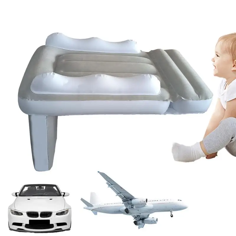 Inflatable Kids Travel Bed With High Sides Toddler Blow-Up Mattress And Airplane Seat Extender For Safe And Comfortable Travel