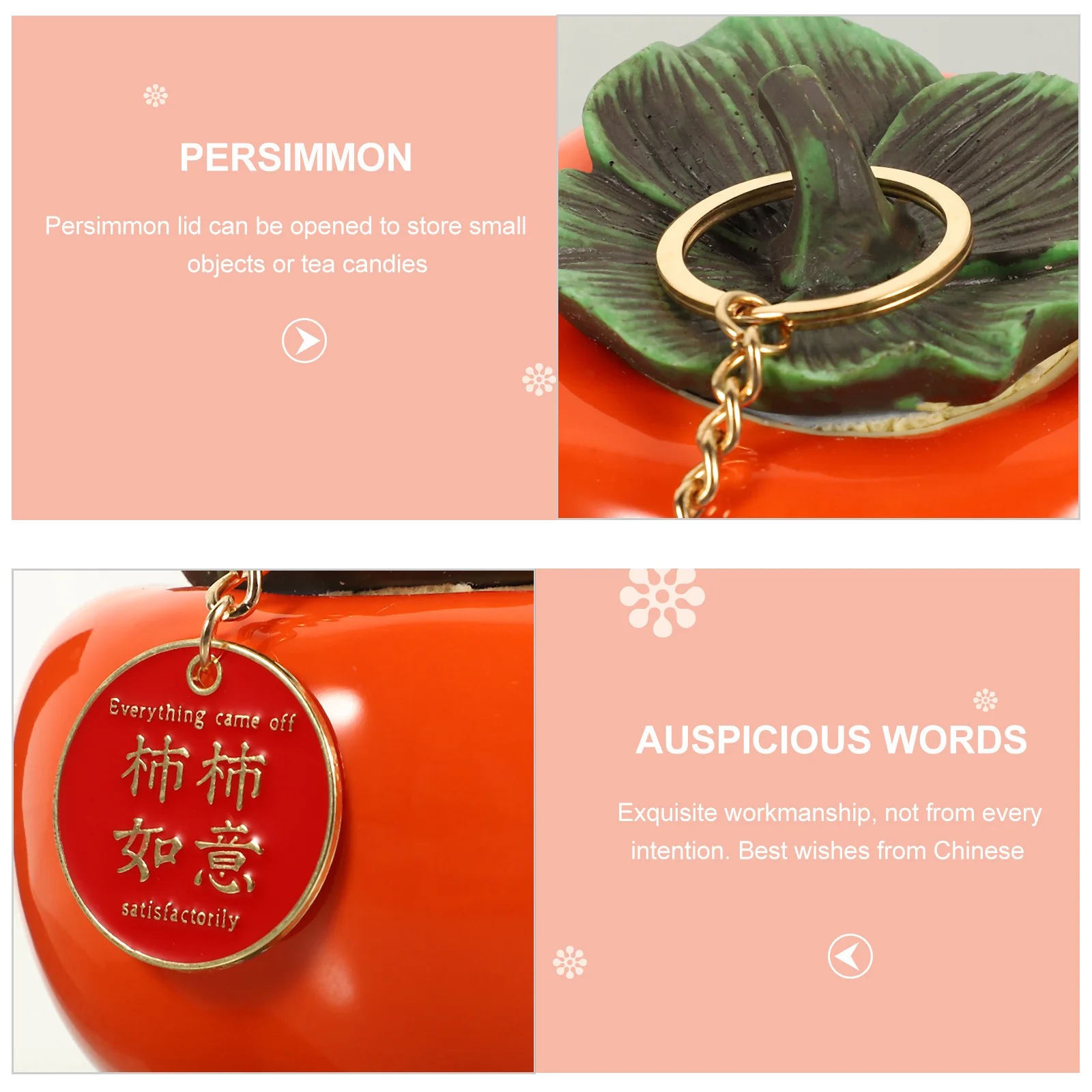 

Ceramic Persimmon Ornament Persimmon Storage Jar New Year Decoration Snack Holder Living Room Fruit Decor