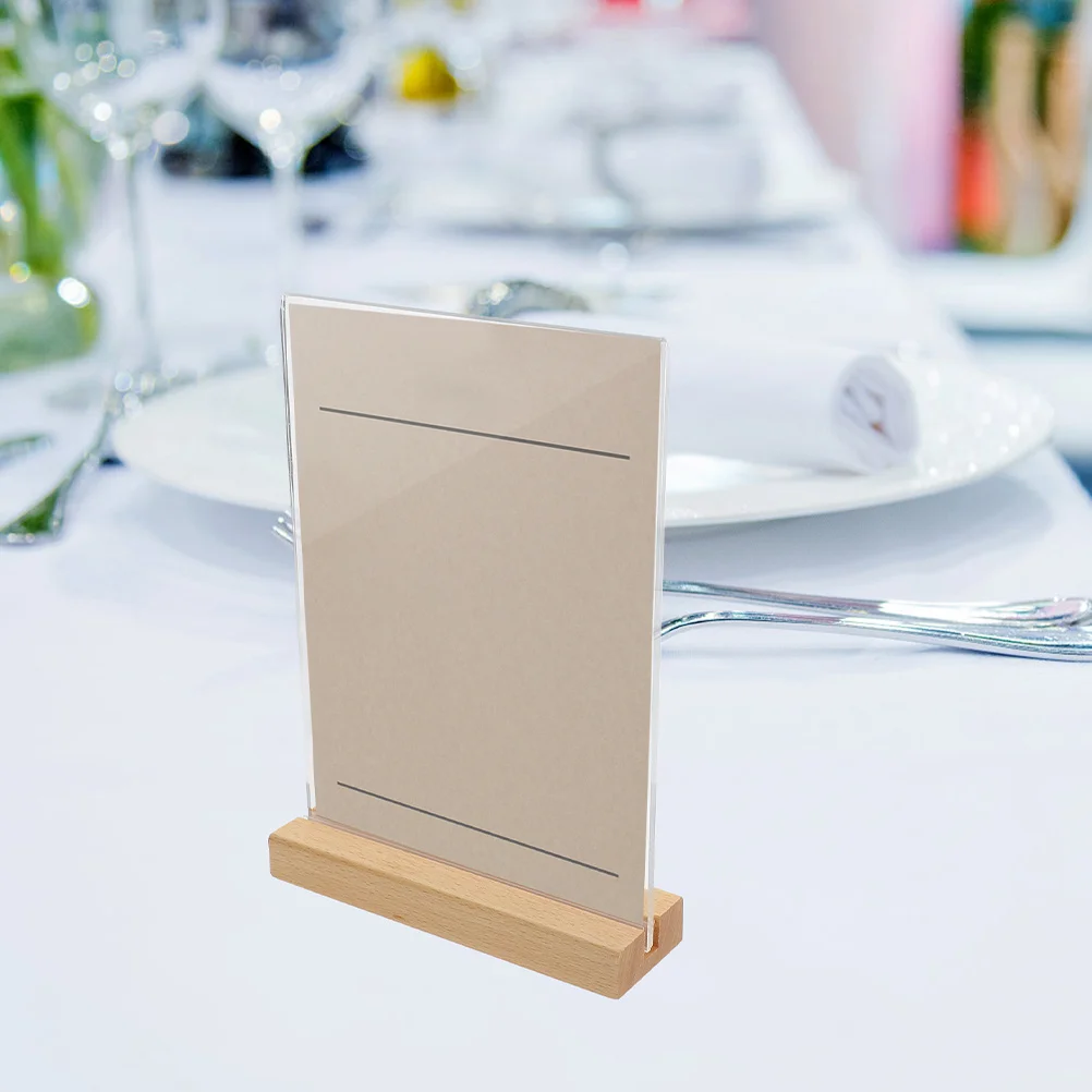 

3Pcs Acrylic Menu Holder Stand Vertical Table Display T-Shape Sign Holder for Restaurant Wedding Retail Advertising