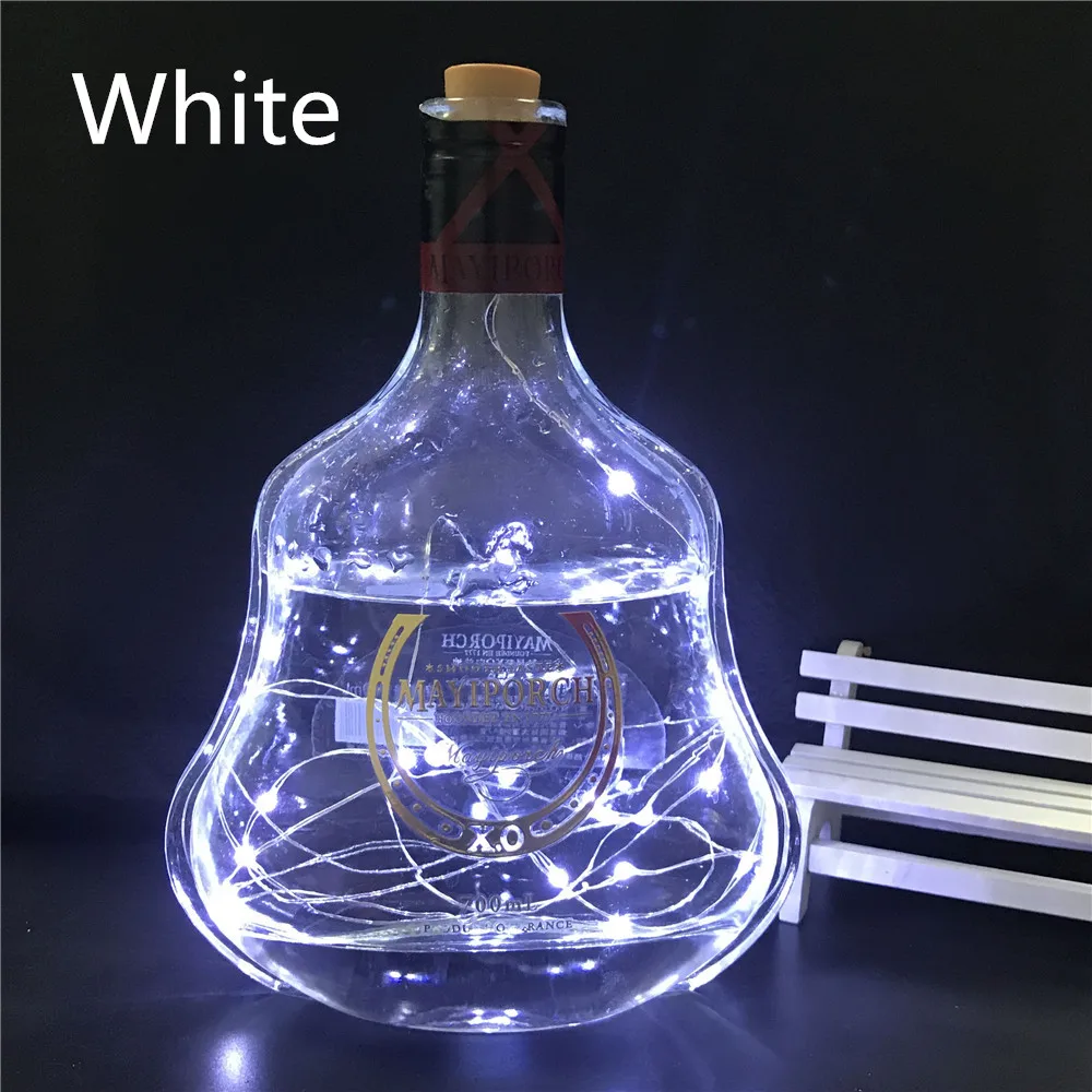 10 Buah 2M 20LED Lampu Gabus Berbentuk Sumbat Botol Lampu Gelas Anggur LED Tali Lampu untuk Bar Natal Pernikahan Dekorasi Rumah 9 Warna
