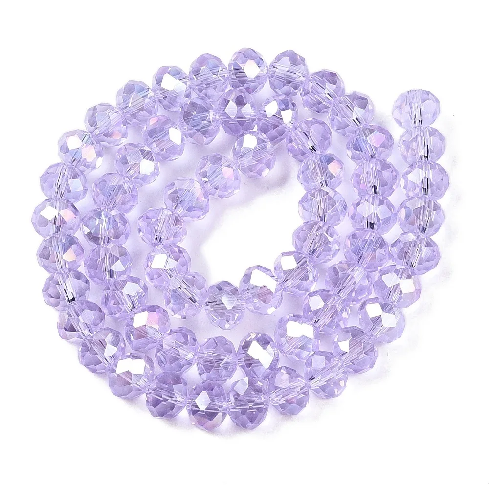 PandaHall 20 Stränge Glasperlen Mehrfarbig AB-Beschichtet Facettiert 8x6mm für DIY Schmuckherstellung – Detail 22