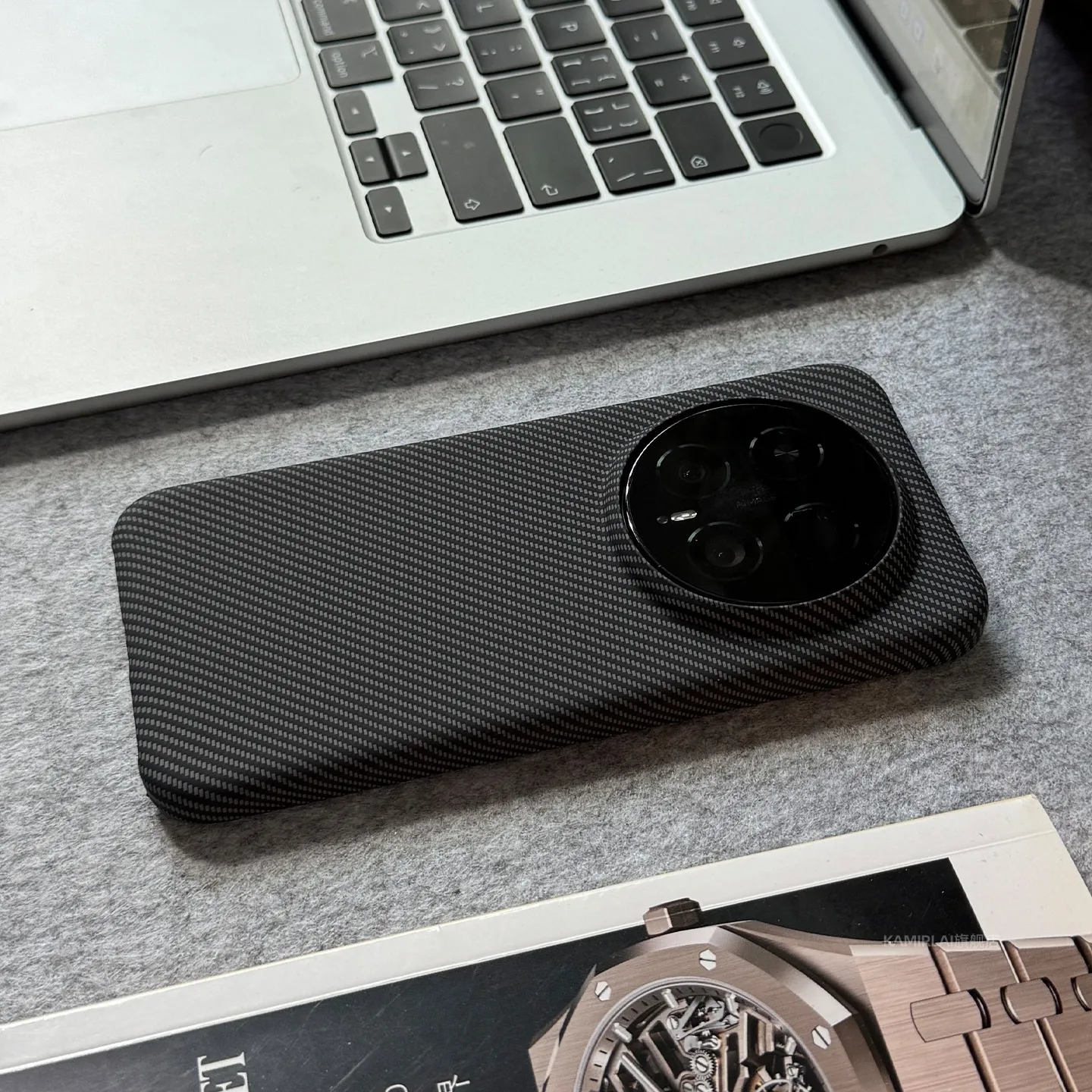 Etui na Honor Magic8 Pro, matowe, twarde, z teksturą włókna węglowego, ochronne, obudowa na telefon Honor Magic7 Pro, bumper. — zdjęcie produktu 5