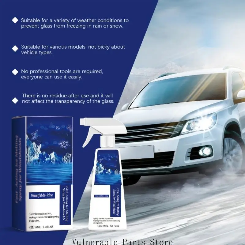 

D0UC Auto Glass Deicer Car Deating Snow Antifreeze Sprayer Winter Headshiel