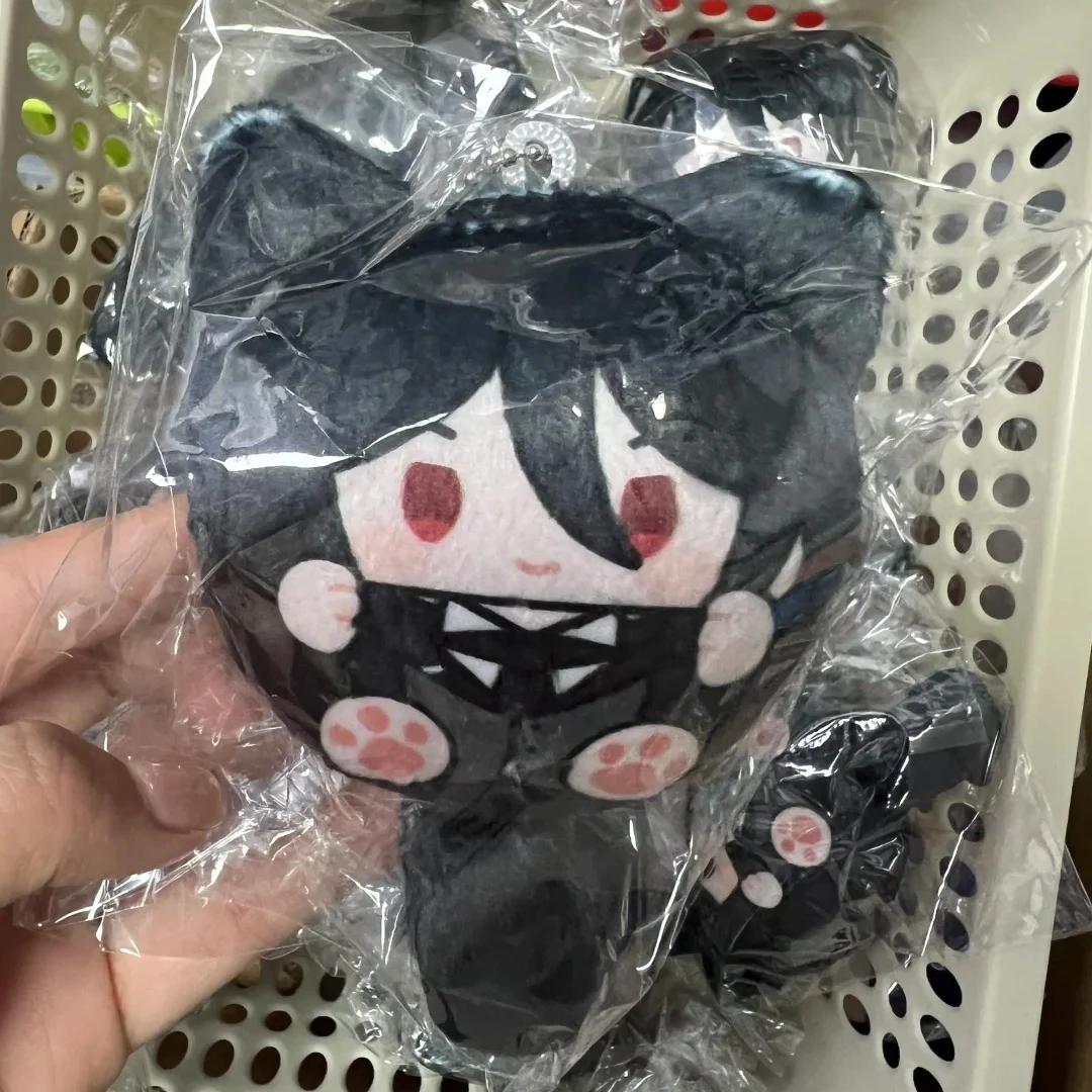 Cute Anime Black Butler Cat Ear Cartoon Plush Toy Keychain Ciel Sebastian Undertaker Grell Anime Squeaky Plush Doll Toy Gift