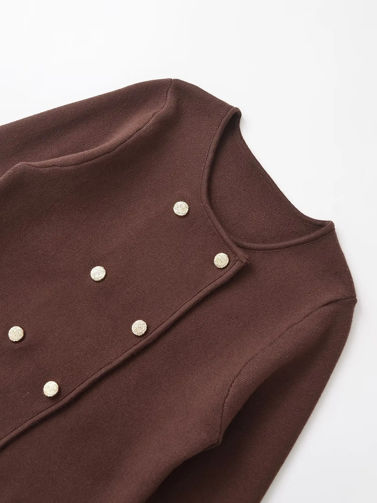 TAOP&ZA Kardigan Rajutan Lengan Panjang Kerah Ganda Serbaguna Mode Baru Gaya Eropa dan Amerika Wanita untuk Wanita