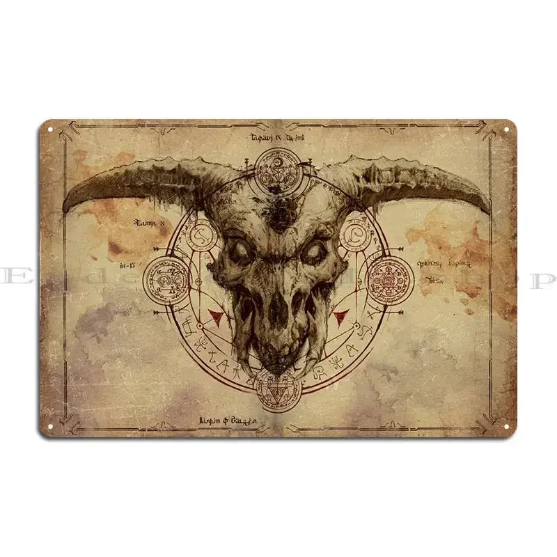 Demon Skull Metal Plaque Garage Living Room Kitchen Personalized Customized Tin Sign Poster