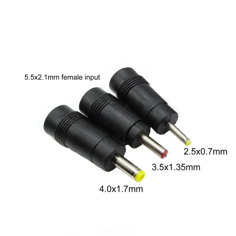 5,5x2,1 mm 4,0x1,7 mm 3,5x1,35 mm 2,5 x 0,7 mm samiec do mikro USB Zasilanie wtyczki żeńskiej