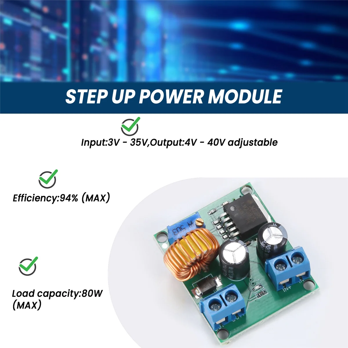 Dc-Dc 3V-35V To 4V-40V Adjustable Step Up Power Module 3V 5V 12V To 19V 24V 30V 36V High Power Boost Converter