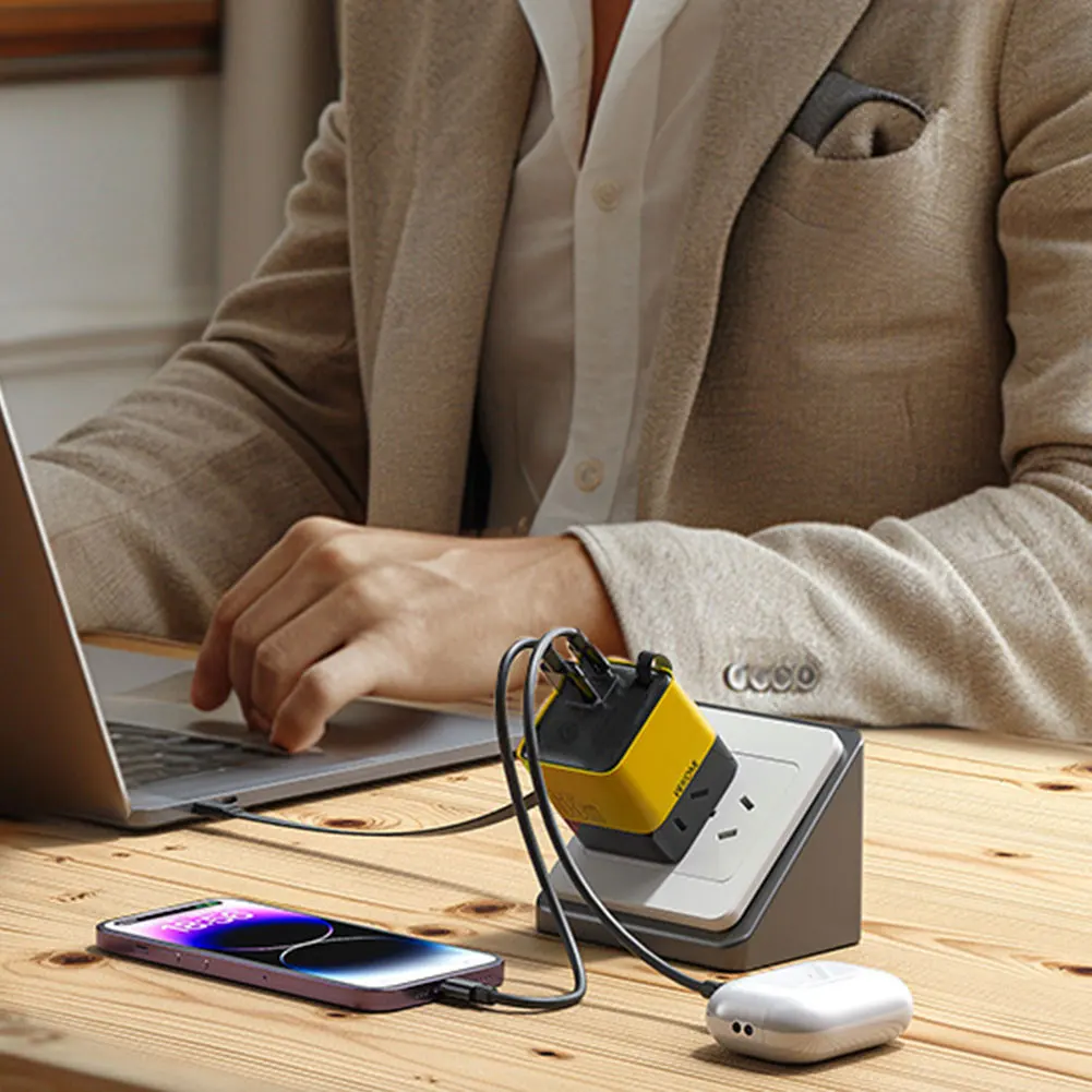 GaN شحن سريع 80 واط ماكس USB نوع C شاحن 3 في 1 شحن سريع قابل للسحب الهاتف الجدار محول القابس لشحن أجهزة الكمبيوتر المحمولة آيفون #2