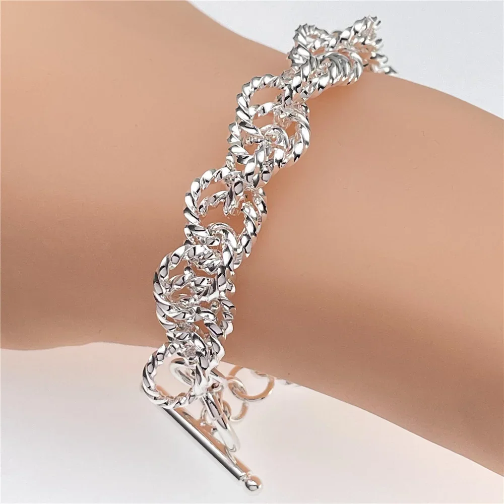 SAIYE Andara Wholesale 925 Silver Bracelet Elegant Chain High Quality Jewelry For Men&Women Christmas Gifts