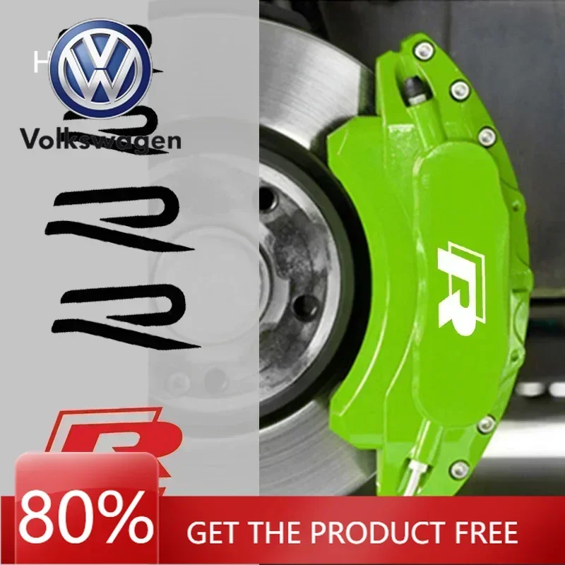 

For VW Volkswagen Jetta MK5 Golf 4pcs Car Caliper Sticker Tire Brake Cover Waterproof Film Body Decals for Volkswagen Rline R Li
