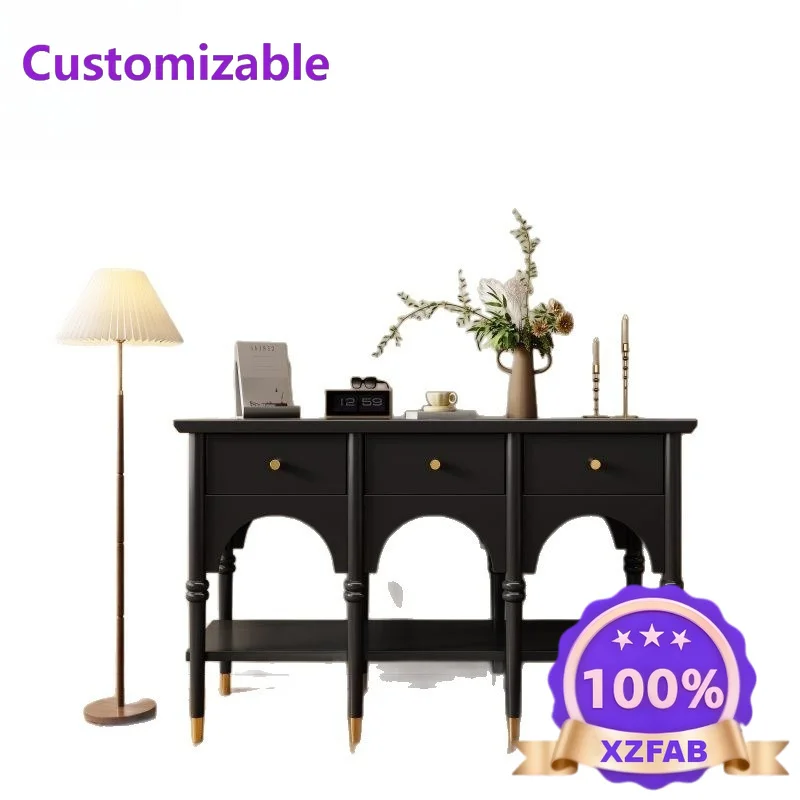 Factory Direct 2026 Light Luxury Solid Wood Medium Antique Closure Cabinet Bucket Cabinet Side Cabinet Locker Shelf