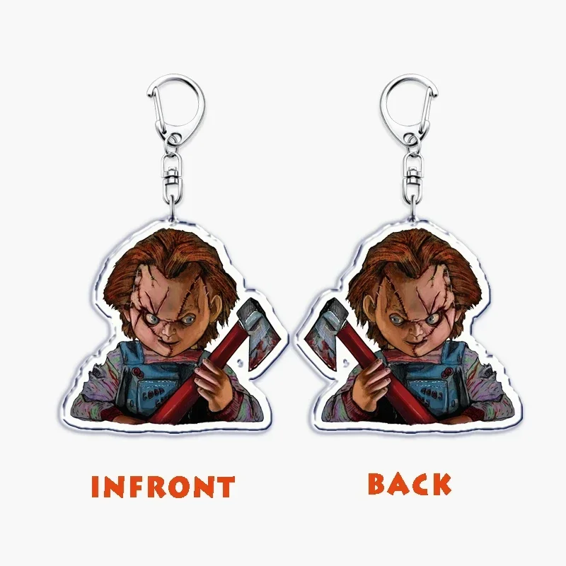 Horrible Movie Chucky Bride Keychain for Accessories Bag Pendant HALLOWEEN Ghost Doll Key Chain Ring Keyring Jewelry Fans Gifts