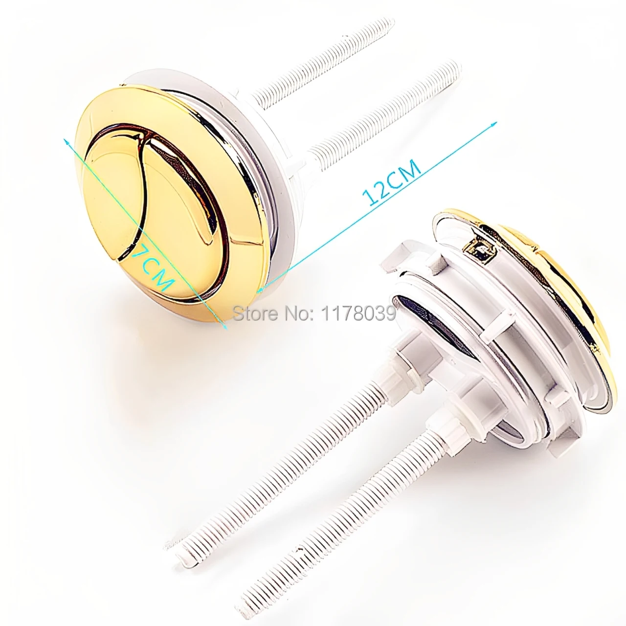 Gold Color Round Toilet Dual Push Button,Toilet Double Push Buttons,Toilet Water Tank Accessories Big Switch Button,J17342