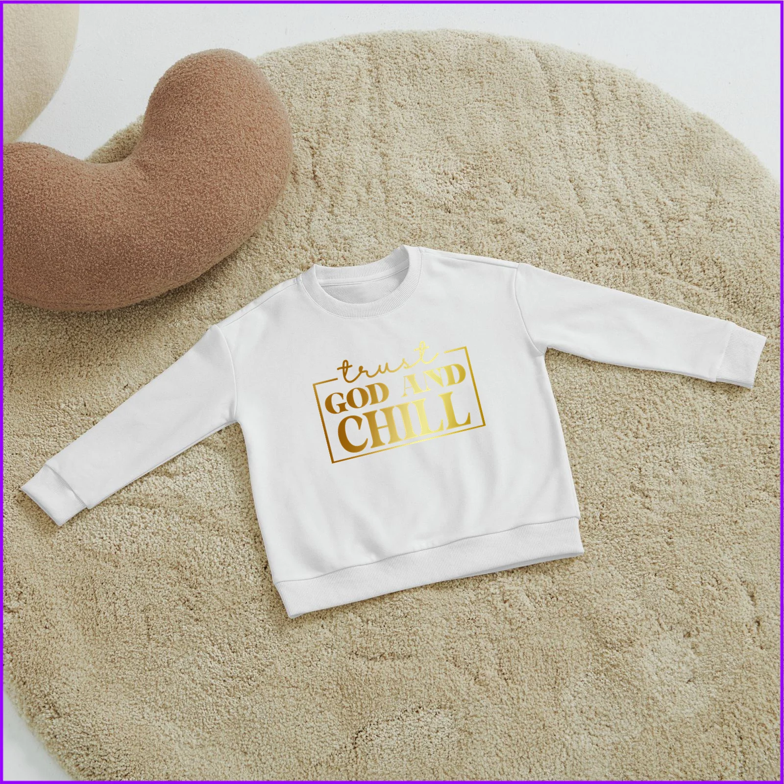 Trust God And Chill Sja47 Kids Boys Girls Hoodies Sweatshirts Outerwear Sweaters Winter Teenagers Tweens Five Nights White Pink