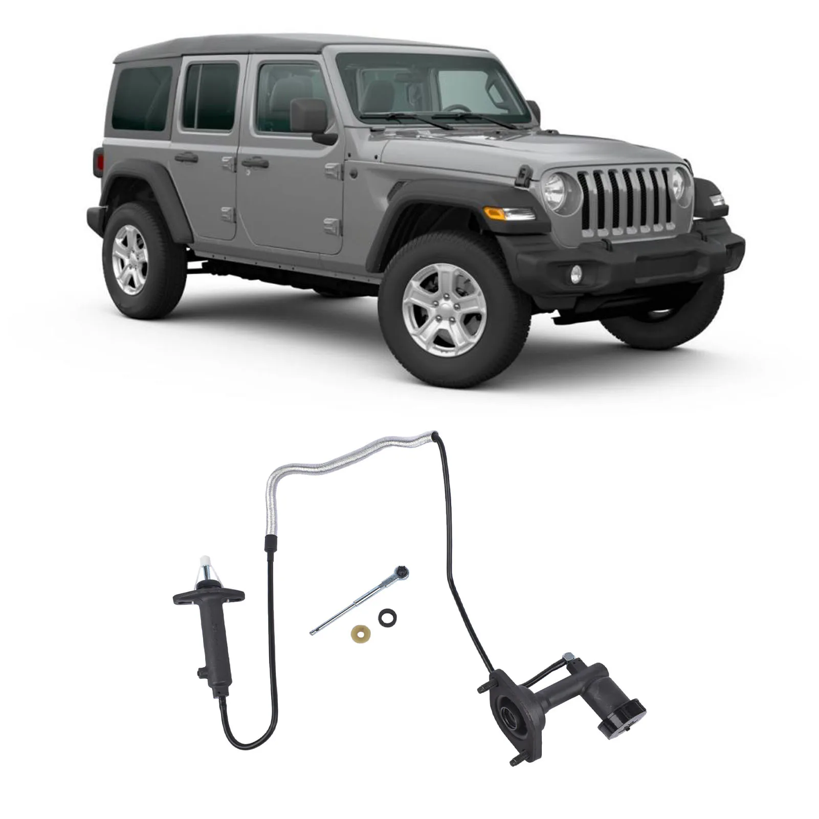 

Master and Slave Cylinder Assembly 5130101100 Fit for Wrangler 2.5L 4.0L OHV 4cyl 6cyl 150c.i 242c.i. PF9085 SPH043
