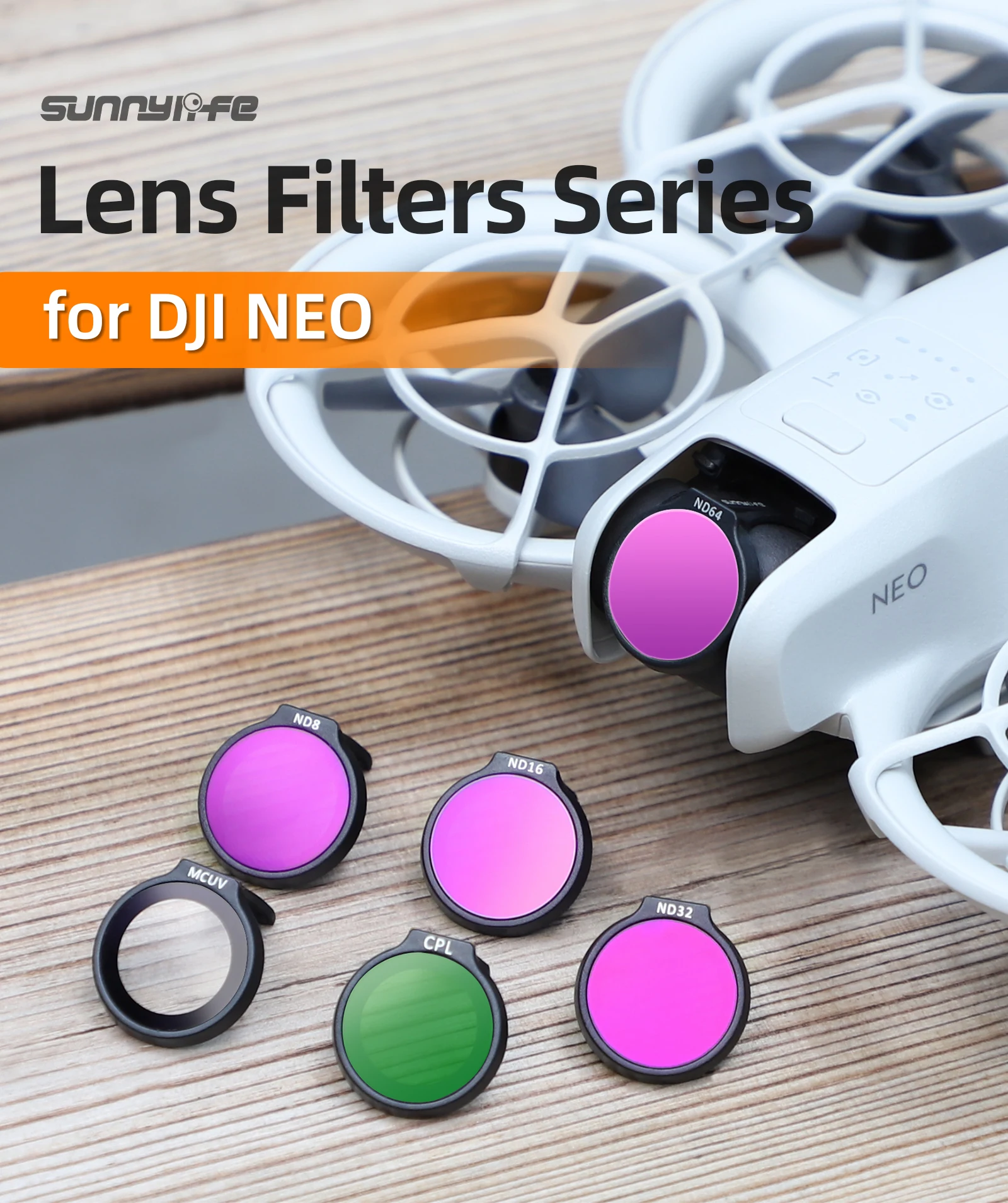 

Drone Lens Filter for DJI NEO ND64 ND8 Light Reduction MCUV Flight Camera ND16 Filter Accessories