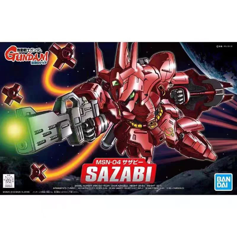 

BANDAI SD Gundam BB Warrior Counterattack Char - Super deformed Sazabi Model Kit Figure action Gift toy collection for kids