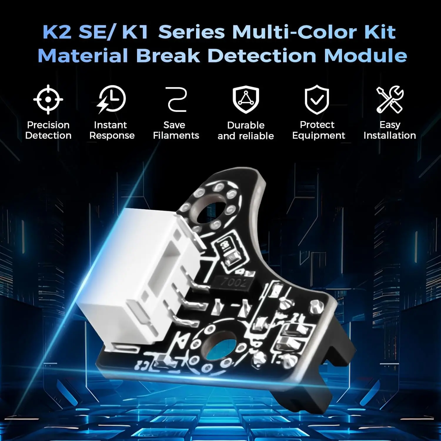 Creality Original K1 Series CFS Upgrade Kit Filament Detection Sensor,K2 SE Material Runout Detection Module for K1C/K1 SE/K1max