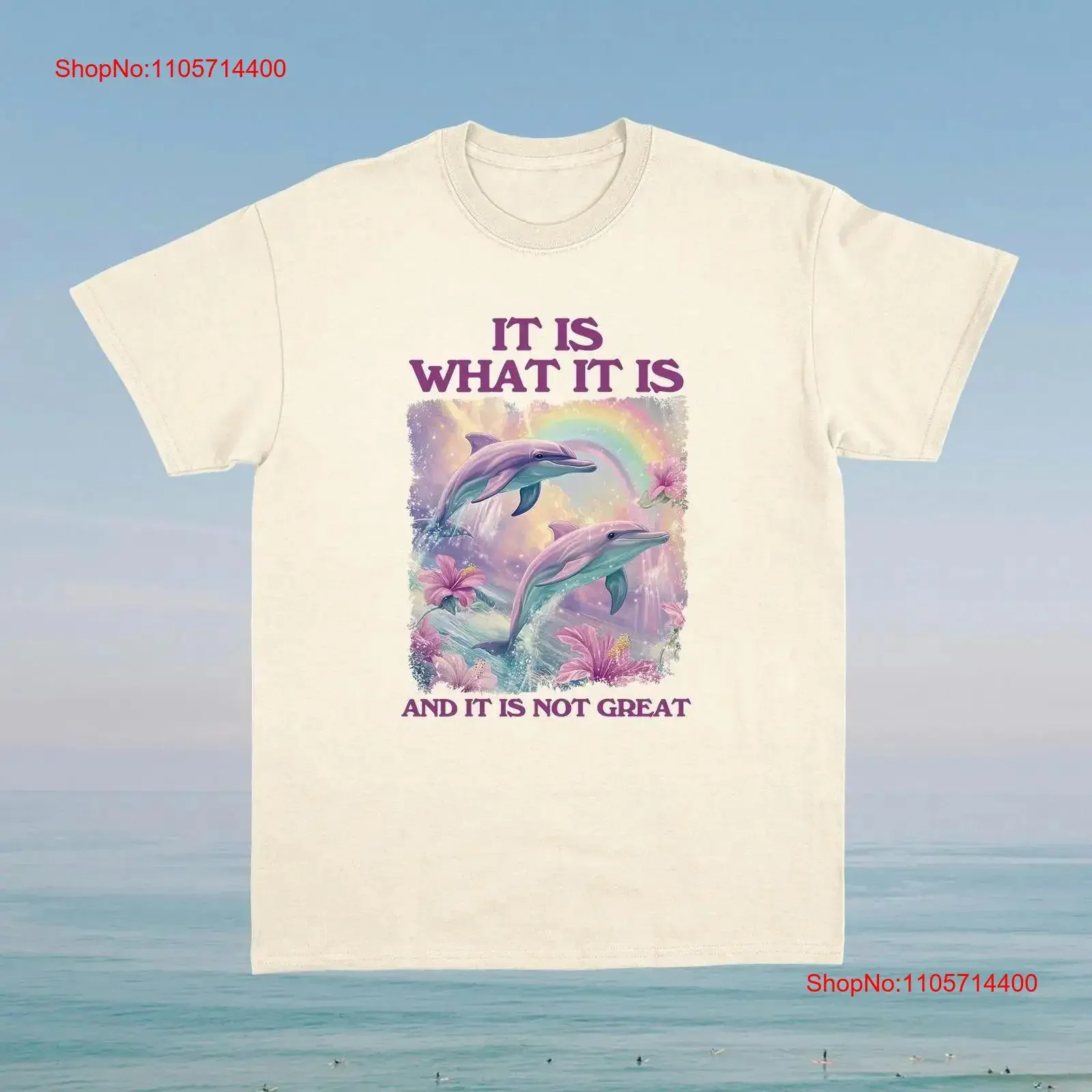 it is what and not great unisex T Shirt funny meme dolphin graphic tee vintage Washed fashion Comfortable Unisex