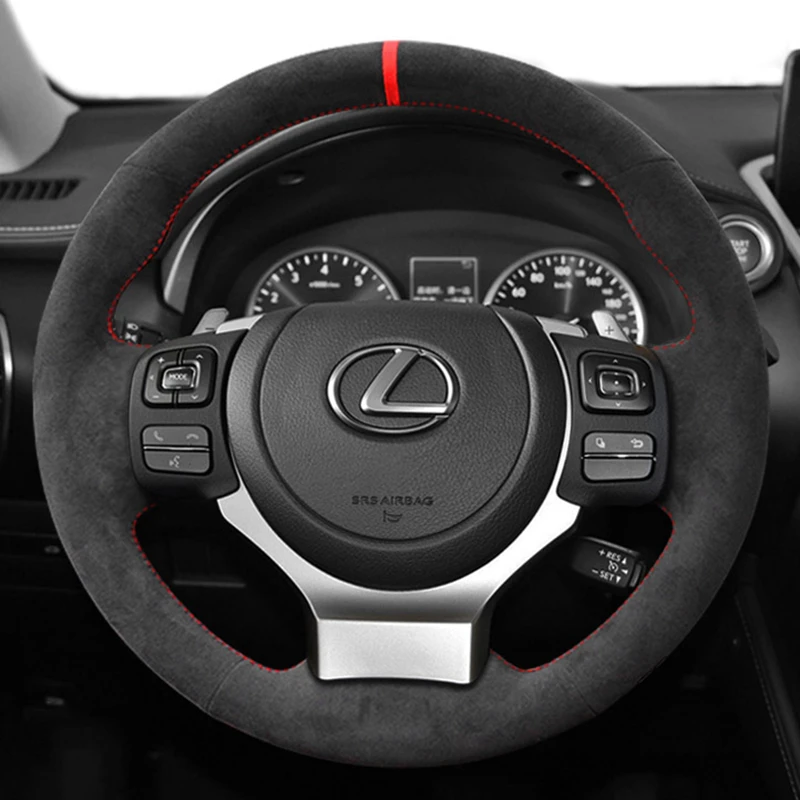 

Custom Car Steering Wheel Braid Cover Suede Leather 100% Fit For Lexus NX300 NX300H IS350 2015-2021 Auto Interior Accessories