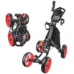 Golf Sports Bag Cart Aluminium Chartered Four-wheeler Multi-function Foldable Trolley Umbrella Stand Kettle Rack Trolley Cart