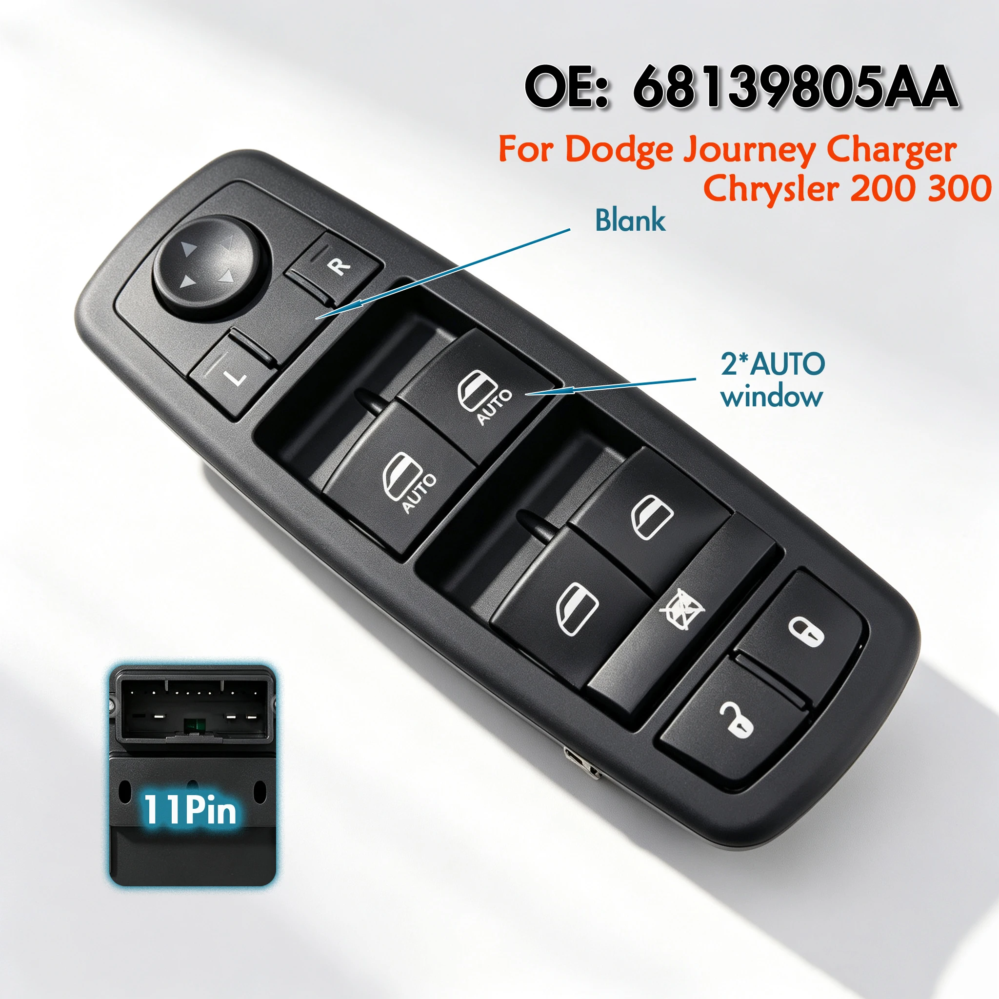 68139805AA For Dodge Charger Ram Chrysler 200 300,Front Left Electric Power Master Window Switch Lifter Control Button Panel