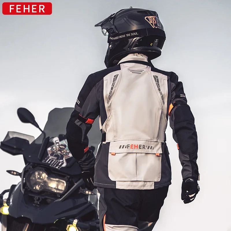 Feher Motorcycle Riding Suit Men'S Four Season Rally Suit Men'S Winter Anti Fall Warm Motorcycle Suit Off-Road Riding Equipment