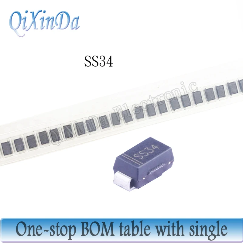 100PCS SMA SS12 SS14 SS16 SS110 SS120 SS22 SS24 SS26 SS28 SS210 SS220 SS32 SS34 SS36 SS38 SS310 SS315 SS320 DO-214AC Diodi SMD