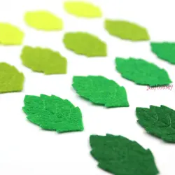 100pcs Wool Felt Green Leaves Christmas 28mm*19mm  Leaf Shape Felt Appliques for DIY Sewing Supplies Craft Accessories