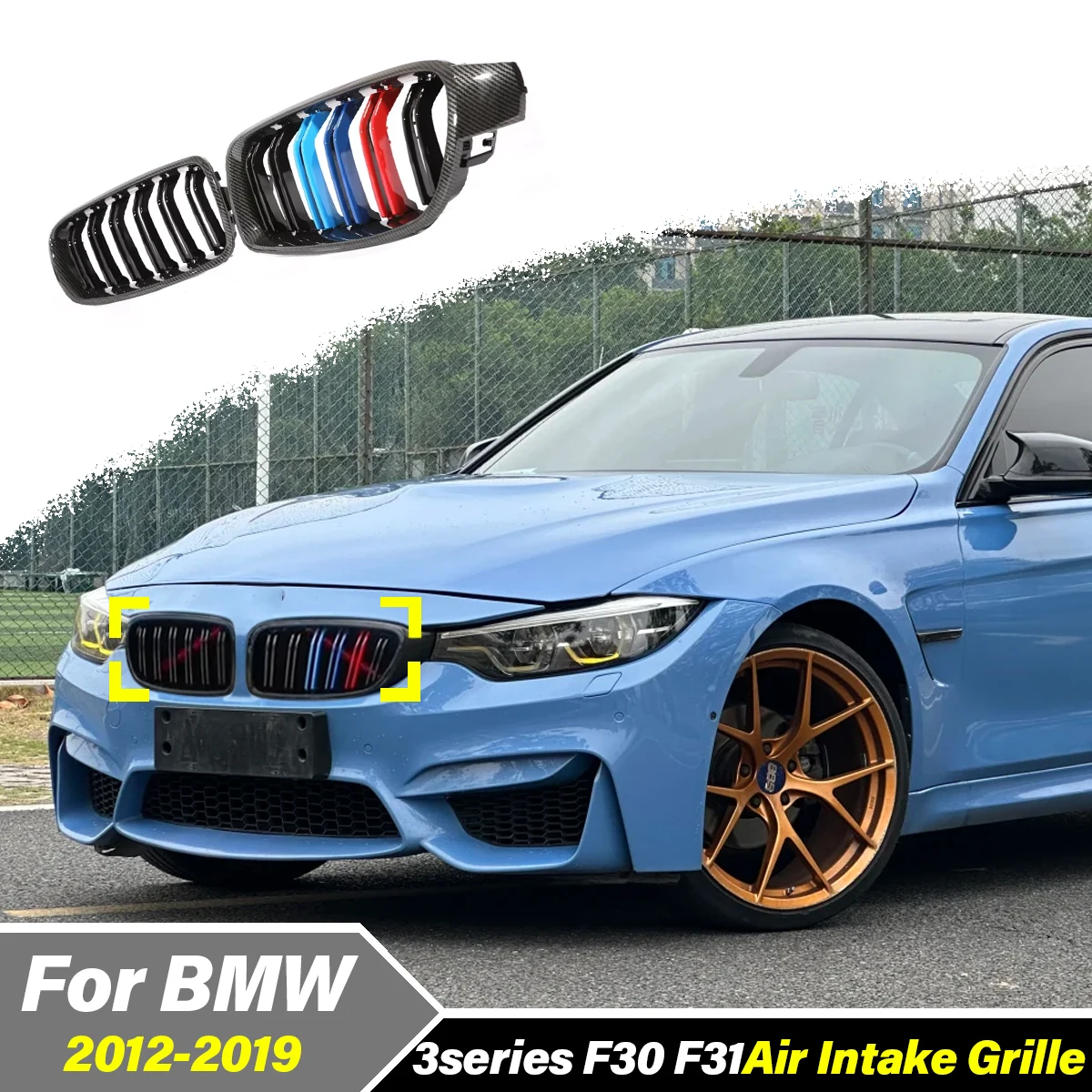 

For BMW 3series F30 F31 2012 2013 2014 2015 2016 2017 2018 2019 Automobile Engine Air Intake Grille Body Decoration Accessories