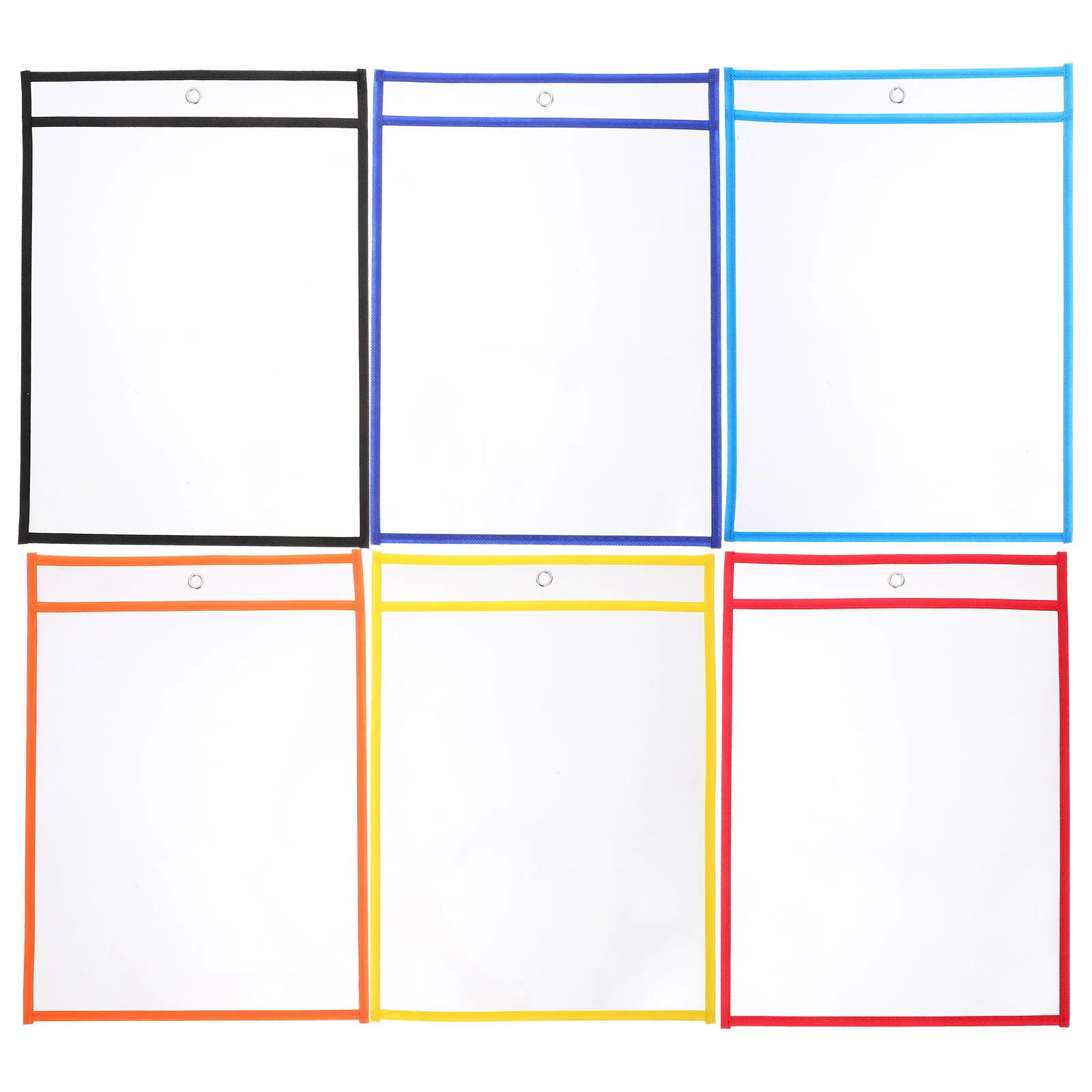 6 Pcs Erasable Stationery Case Reusable Dry Erase Pockets Clear Calendar Sleeves Kids Classroom Folder Child