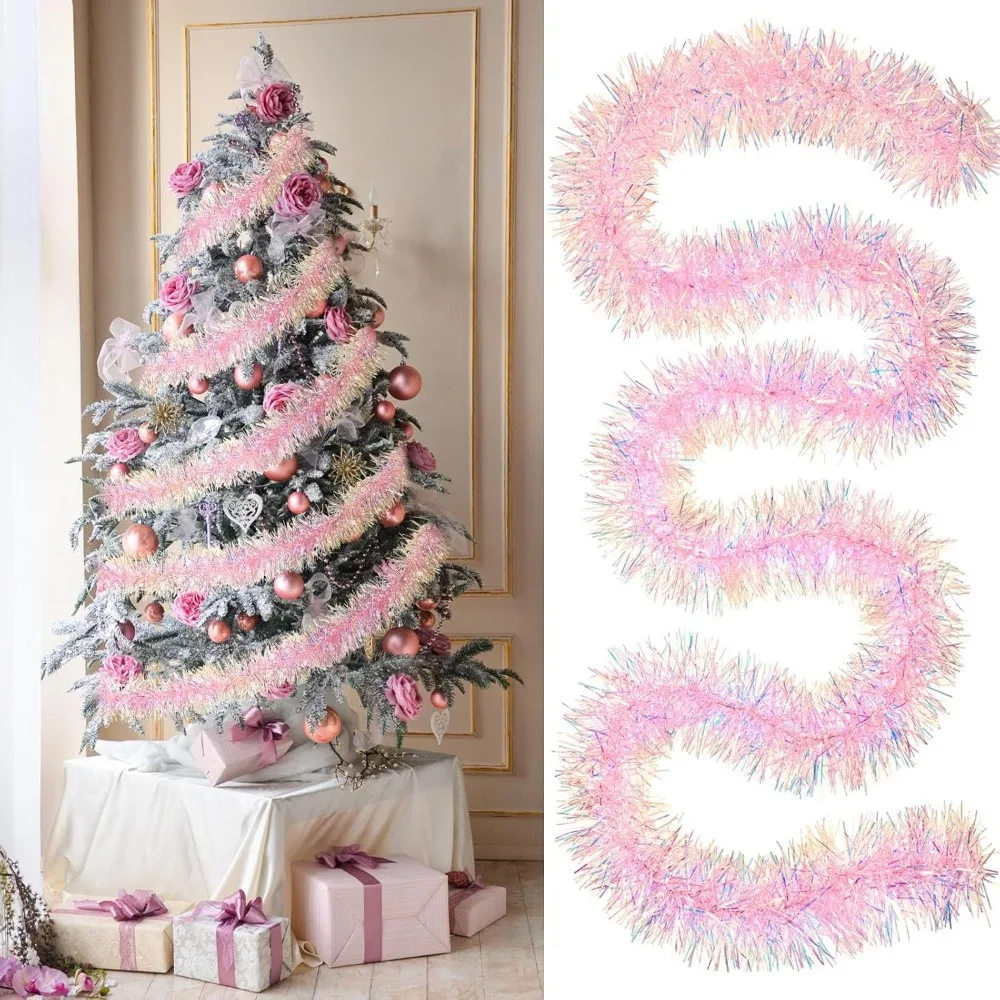 Ruban de Noël scintillant de 2M/9CM, guirlande décorative colorée DIY pour sapin de Noël et décoration intérieure