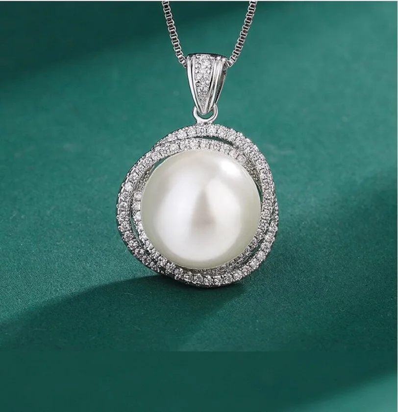 Gorgeous AAAAA 11-12mm Nanhai White Earrings Pearl Pendant Necklace 18 inch 925s