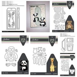 Animal Elephant Giraffe Letter Panda Tag Bear Metal Cutting Dies Silicone Stamps Scrapbooking Stencil Photo Album Card DIY Paper