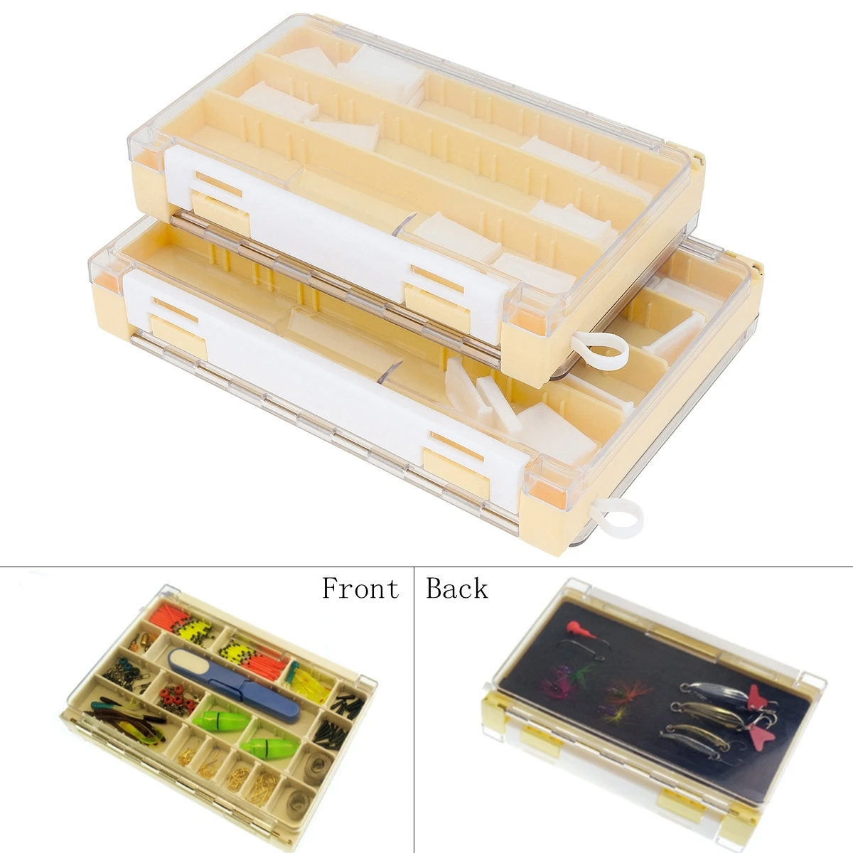 

Double Side Fishing Lure Box Thickening Multiple Insert Moveable Compartments Storage Case for Bait Minnow Lures Hooks