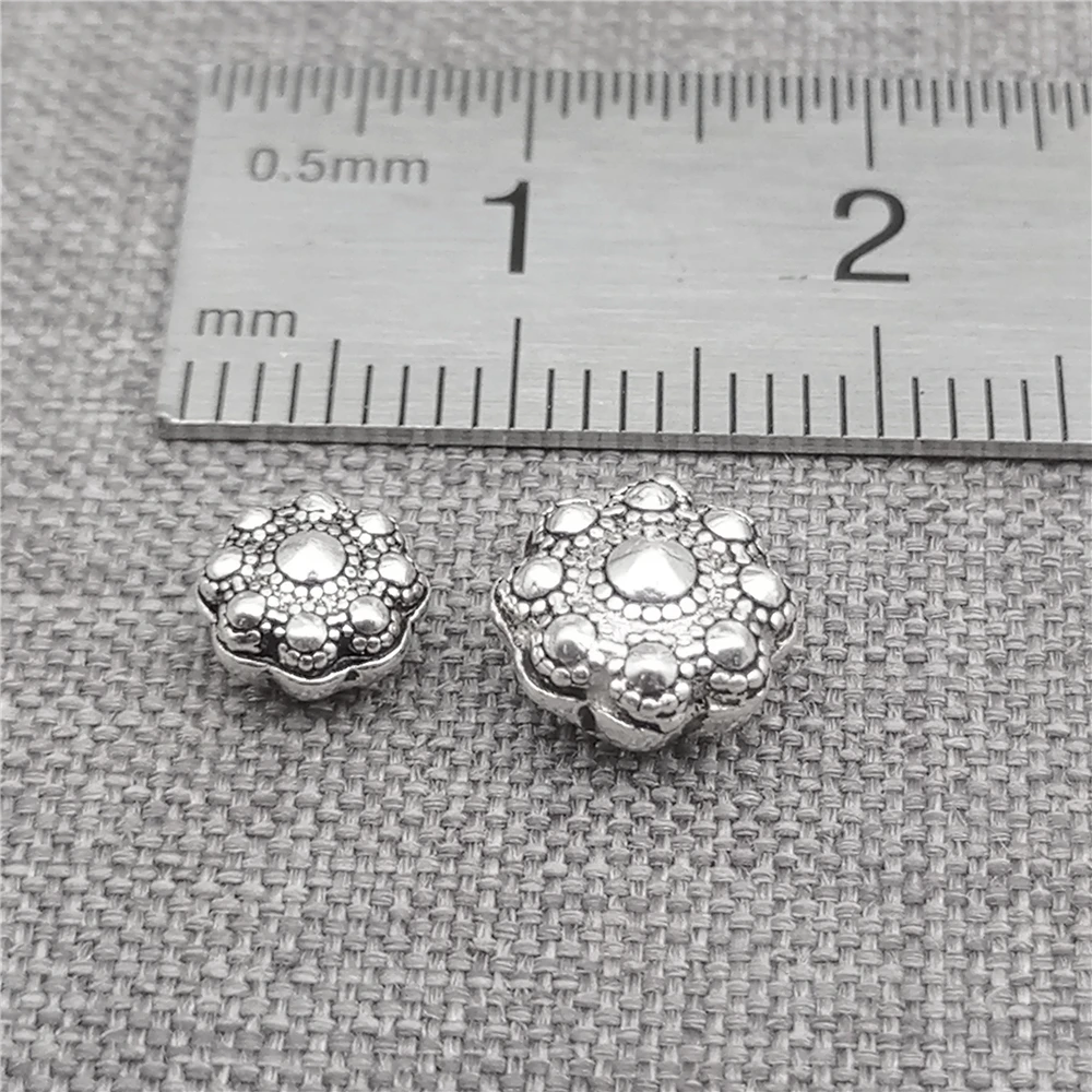 8 Sterling Silver Louts Pod Beads 925 Silver Meditation Flower Bracelet Spacer 6mm 7.5mm