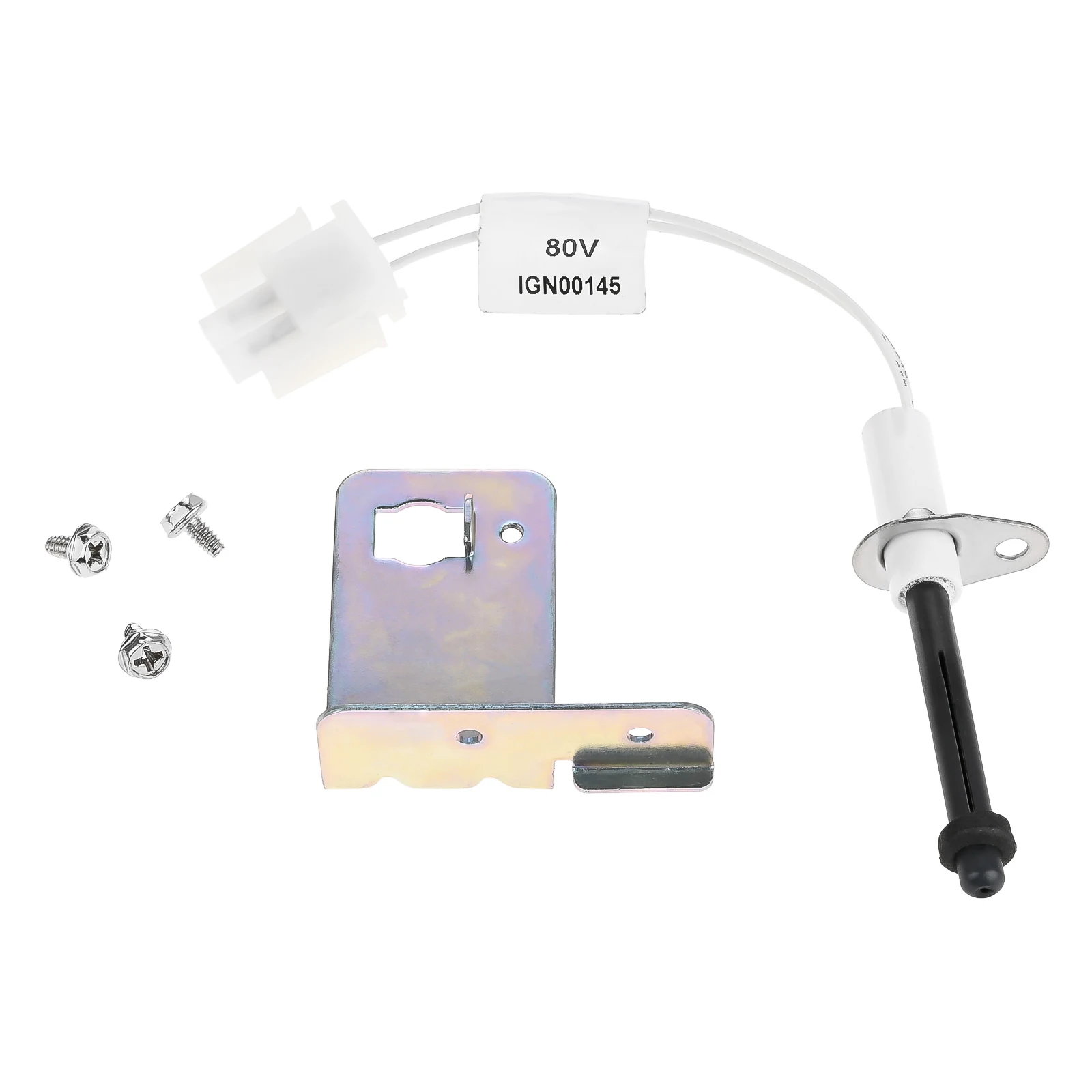 1Pc 80Volt Hot Surface Rod Ignitor Set Includes Non-Stick Coated Lead with Installation Bracket 768A 815 80V Silicon Nitride
