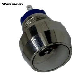 Zusen 12mm Dome Head Latching Switch Nickel Plated Brass Push Button Switch without Led