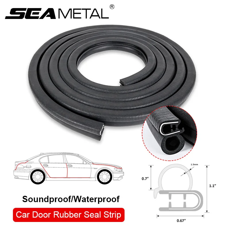 SEAMETAL Rubber Car Door Seal Strip U Shape Edge Protector Strips for Car Door Hood Trunk Soundproof Waterproof Sealing Guard