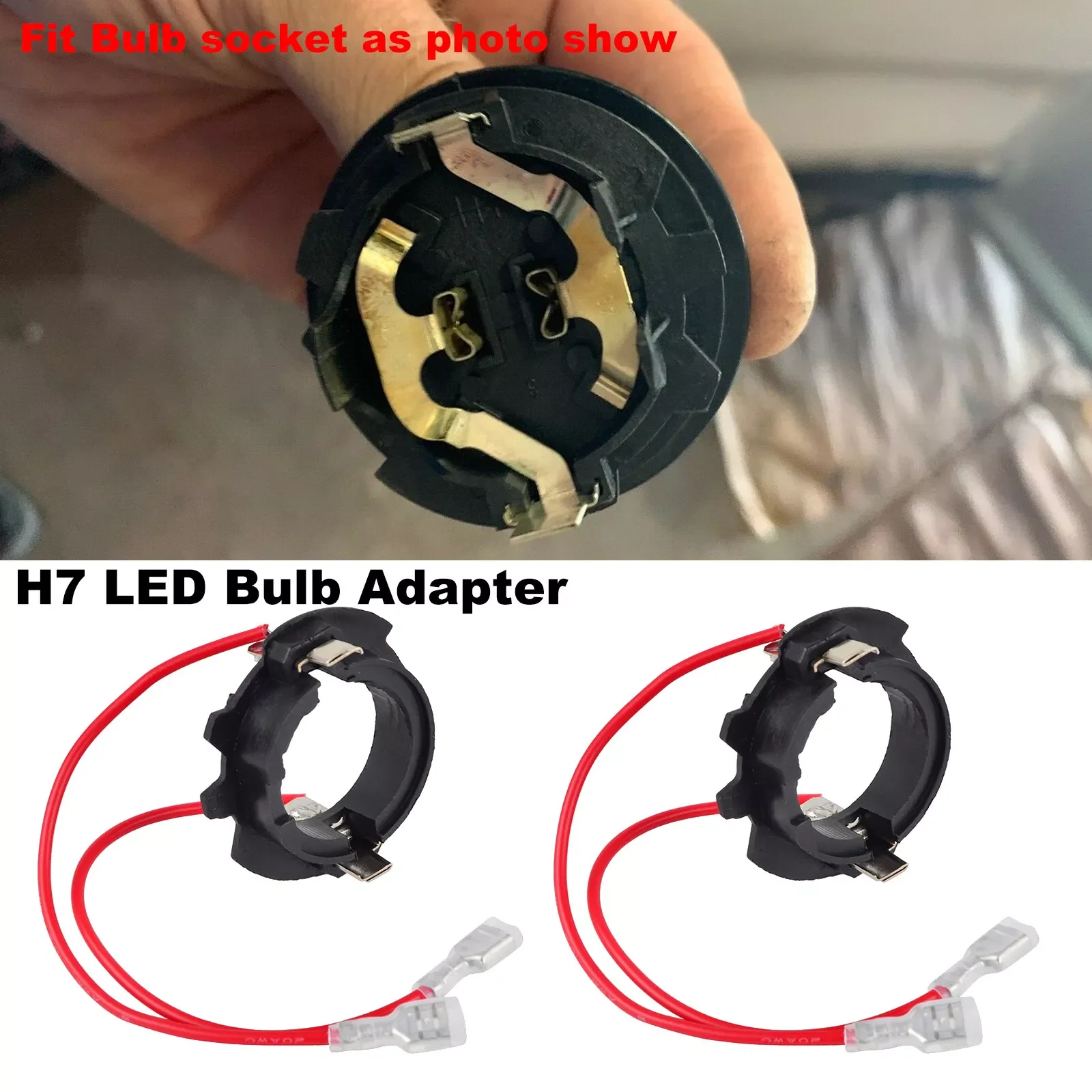 

2x H7 LED Bulb Custom Adapter Holder Headlight Socket Retainer for VW Jetta for VW Golf MK5