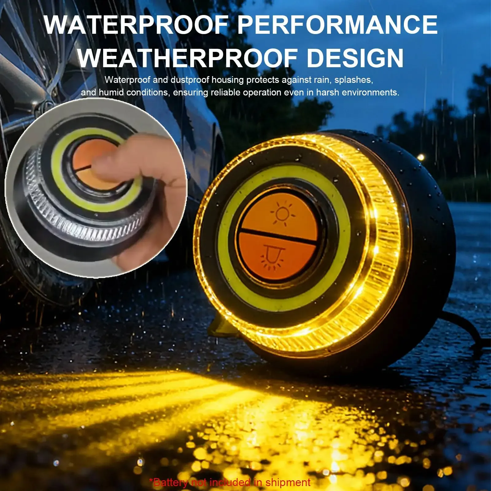 Car Emergency Beacon Light High Brightness Roof Warning Light Magnetic Adsorption Strobe Flashing Lamp Night Safety Signal